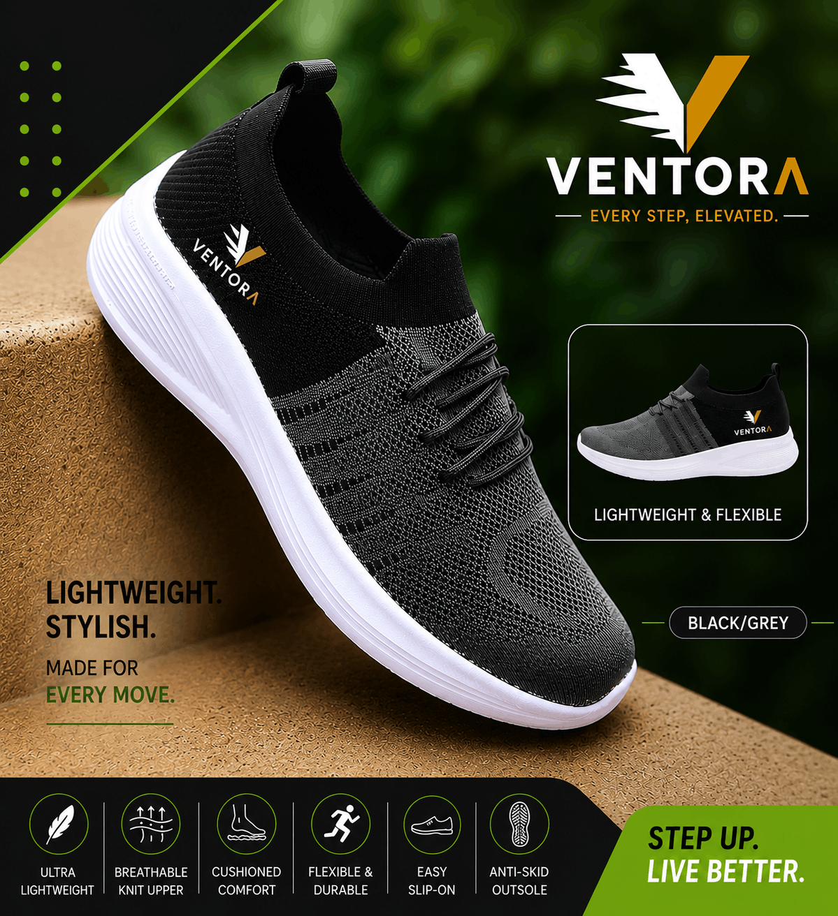 Black-Grey EVA Sole